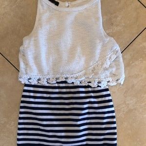IN GIRL SZ 7 DRESS STRIPED SWEATER OVERLAY GIRLS